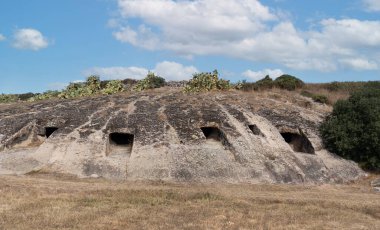 Genna Salixi mezarlığında birkaç domus de janas, sardunya, İtalya