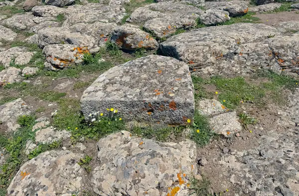 Serri 'deki Santa Vittoria' nın Nuragic Tapınağı 'nın bir parçası olan su dolu antik taş kaplı kutsal kuyu.