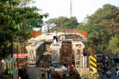 Construction of a bridge in the expansion works in India