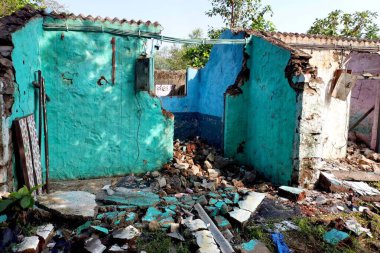 Broken house colony after Demolish In india
