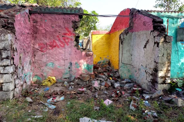 Broken house colony after Demolish In india