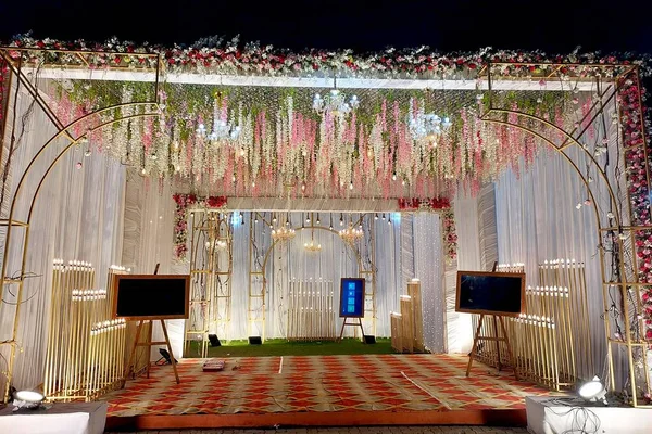 Landscape View India Weeding Entry Gate Marriage Ceremony — стокове фото