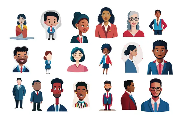 Çeşitli insan karakteri çizimleri.