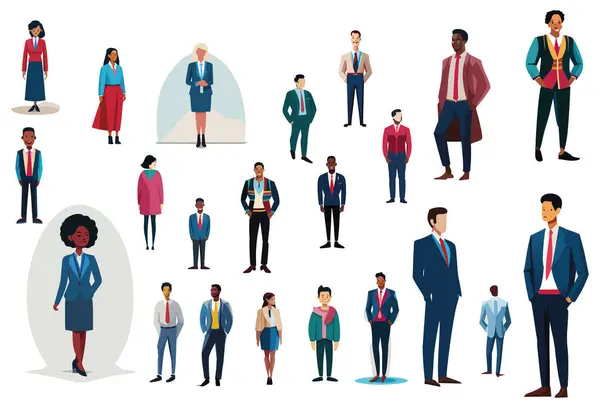 Çeşitli insan karakteri çizimleri.