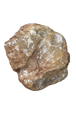 Büyük kahverengi kaya parçası, png stok fotoğraf dosyası kesilip şeffaf bir arkaplanda izole edilmiş.