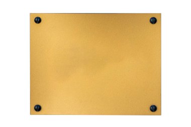 Fırça metal desen ve vidalar ile pirinç plak arka plan, stok fotoğraf resim