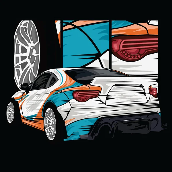 Premium Vector, Drift car illustration