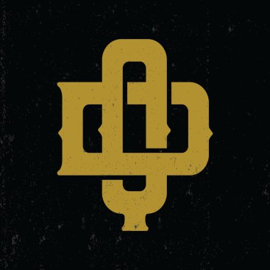 monogram harf logosu DQ veya QD