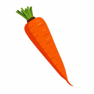 Yeşil yapraklı, taze ve sağlıklı sebzeli canlı turuncu bir havuç..