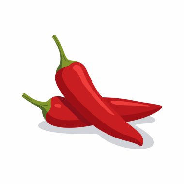 Yeşil saplı iki canlı kırmızı biber, baharat eklemeye hazır..