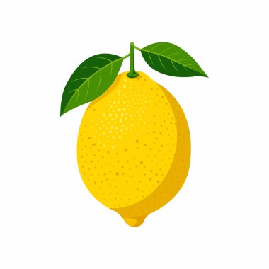  İki yeşil yapraklı parlak sarı bir limon.