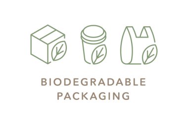 Biodegradable packaging vector icon badge logo clipart