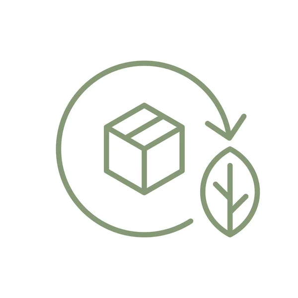 Biologisch Afbreekbare Verpakking Vector Pictogram Badge Logo — Stockvector