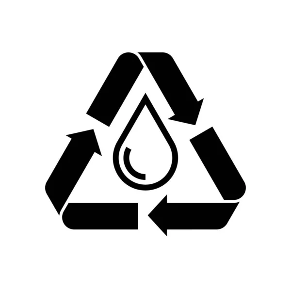 リサイクル水分離ベクトルアイコンバッジロゴ — ストックベクタ