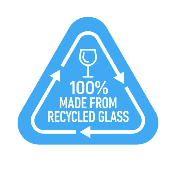 Recycle Glass Vector Icon Logo Badge — Stock Vector