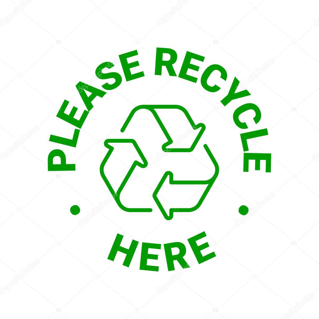 Recycling point sign poster vector concept