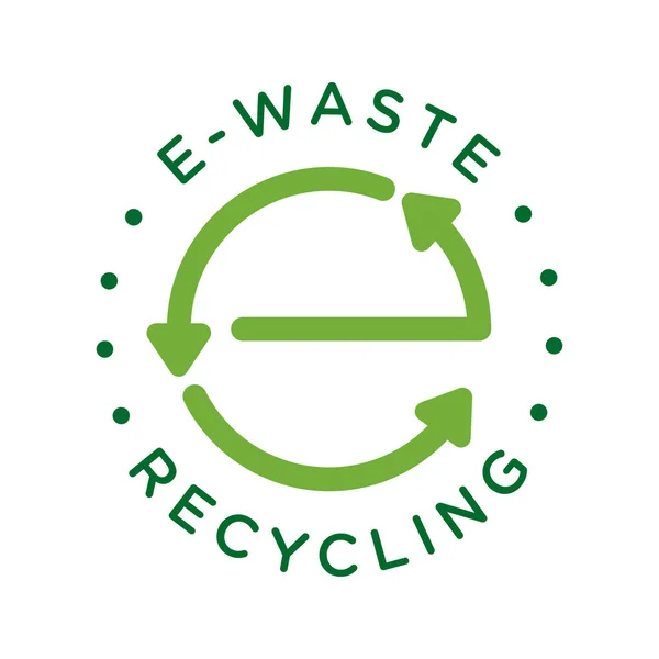 Waste Electronics Recycling Vector Icon Badge — Stock Vector