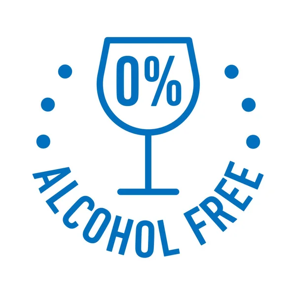 Insignia Sello Icono Vector Libre Alcohol — Vector de stock