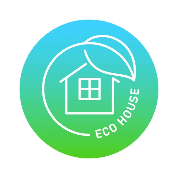 Zrównoważony Ekologiczny Budynek Certyfikowana Ikona Wektora — Wektor stockowy
