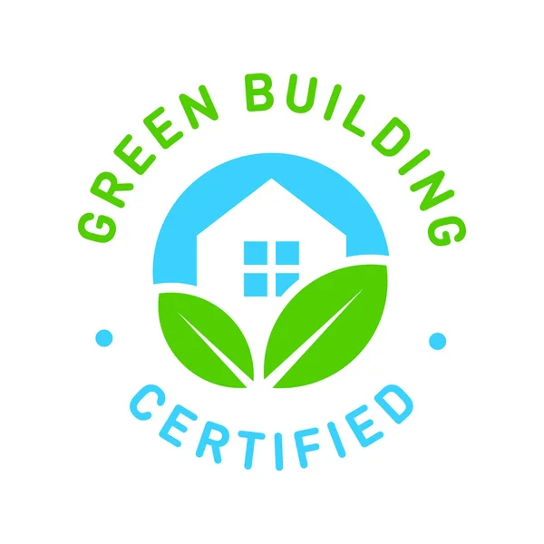 Edifício Verde Sustentável Crachá Ícone Vetorial Certificado —  Vetores de Stock