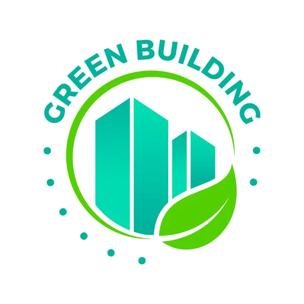 Hållbar Grön Byggnad Certifierad Vektor Ikon Märke — Stock vektor