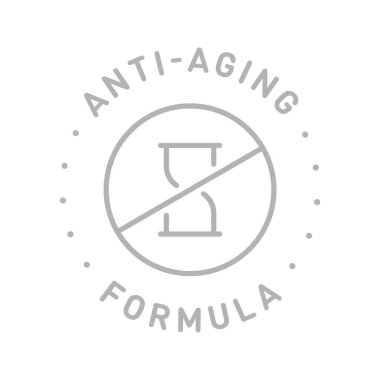 Yaşlanma önleyici formül kozmetik vektör logo simgesi