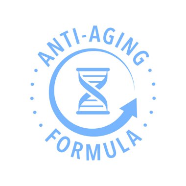 Yaşlanma önleyici formül kozmetik vektör logo simgesi