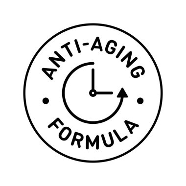 Yaşlanma önleyici formül kozmetik vektör logo simgesi
