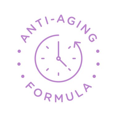 Yaşlanma önleyici formül kozmetik vektör logo simgesi