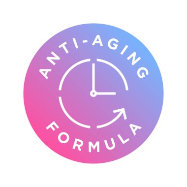 Yaşlanma önleyici formül kozmetik vektör logo simgesi