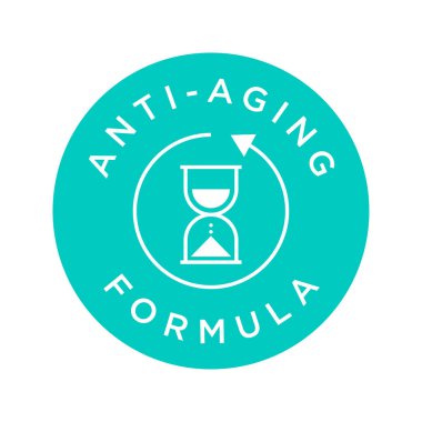 Yaşlanma önleyici formül kozmetik vektör logo simgesi