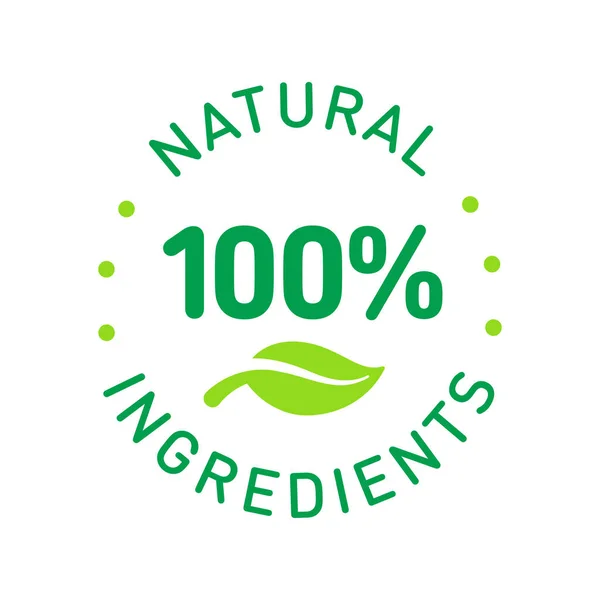 stock vector 100% ingredients of natural origin vector logo icon badge concept