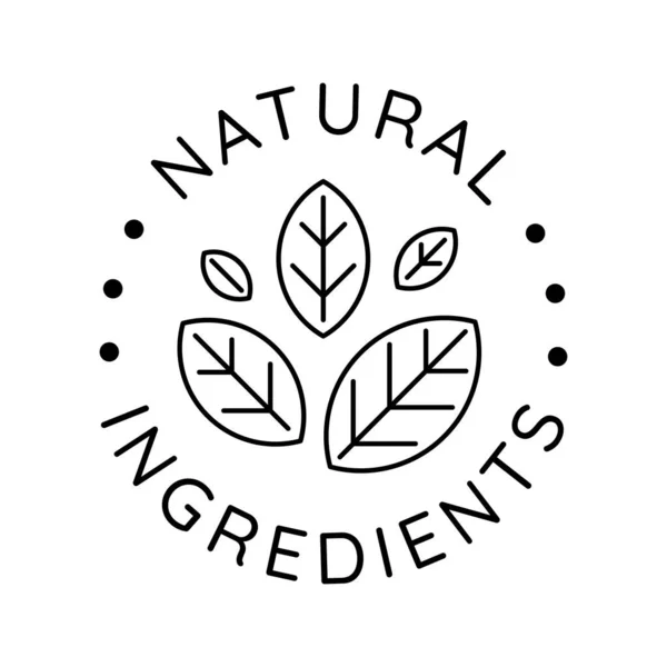 100 Inhaltsstoffe Natürlichen Ursprungs Vektor Logo Symbol Badge Konzept — Stockvektor