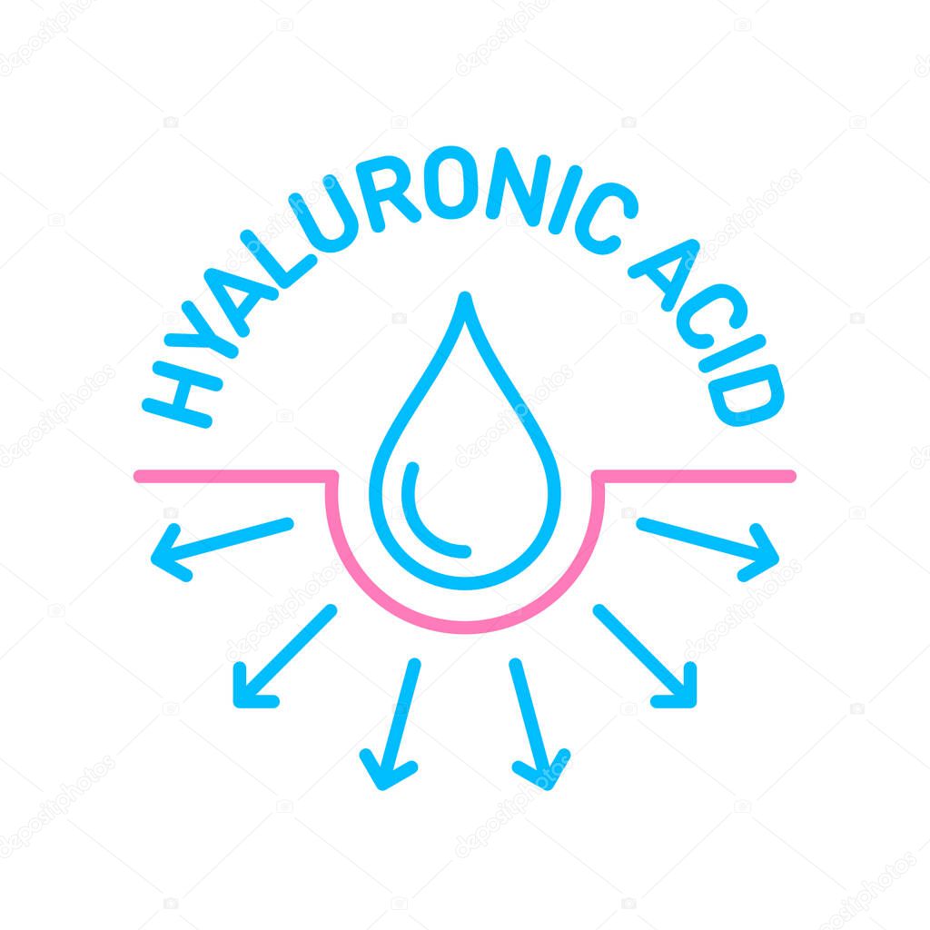 Hyaluronic Acid vector icon logo badge concept design
