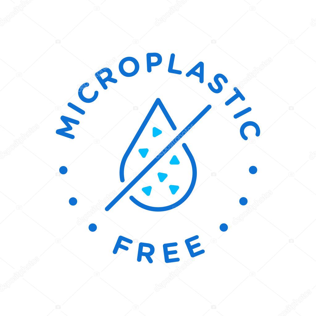 Microplastic free vector icon logo badge concept design