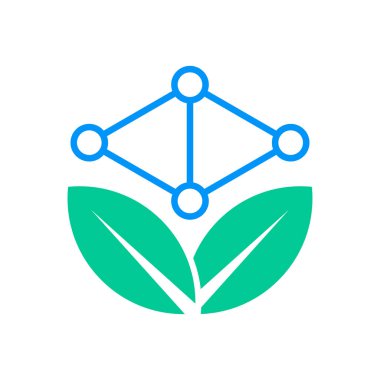 Biyolojik çözünebilir polimerler yeşil vektör logo simgesi - çevre dostu plastik ürünler