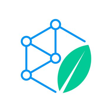 Biyolojik çözünebilir polimerler yeşil vektör logo simgesi - çevre dostu plastik ürünler