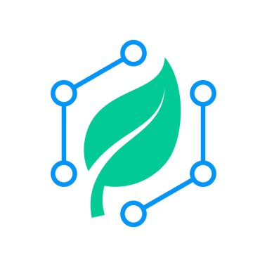 Biyolojik çözünebilir polimerler yeşil vektör logo simgesi - çevre dostu plastik ürünler