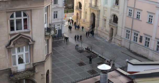 People Square Old European City Architecture — Video