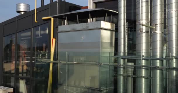 Modern Ventilation Pipes Roof Old European City Restaurant Ventilation System — Video