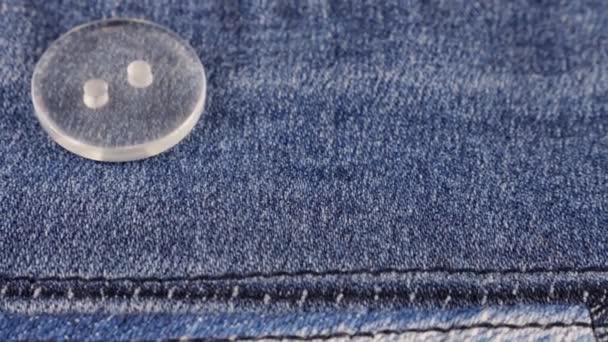 Plastic Transparent Buttons Fall Denim — Stok video