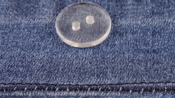 Plastic Transparent Buttons Fall Denim — Stockvideo