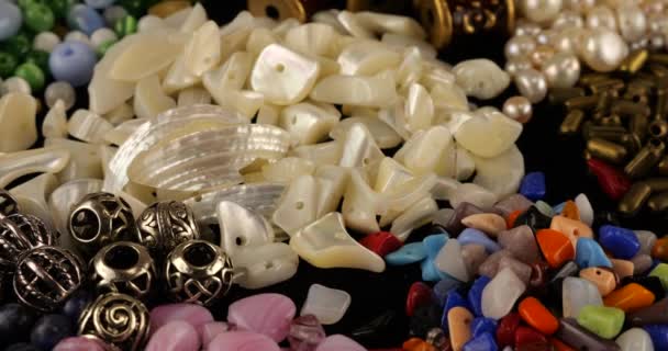 Beads Made Chrysoberyl Cymophane Cats Eye Natural Mother Pearl Colored — Vídeo de Stock