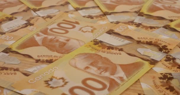 Canadian 100 Dollar Polymer Banknotes Portrait Robert Borden — Stok video