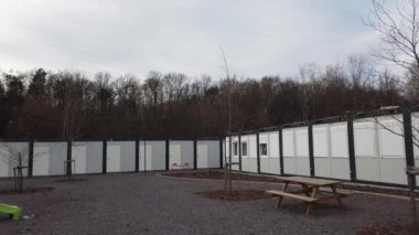 Polish modular houses for refugees in Ukraine.