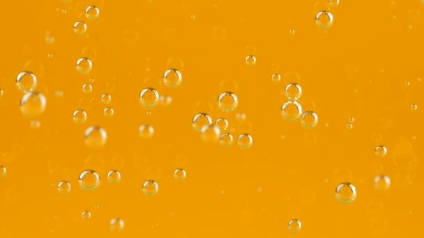 Air Bubbles Orange Background — Stock video
