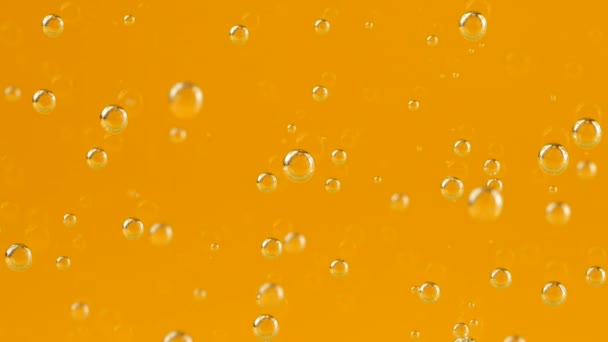Air Bubbles Orange Background — Vídeo de stock