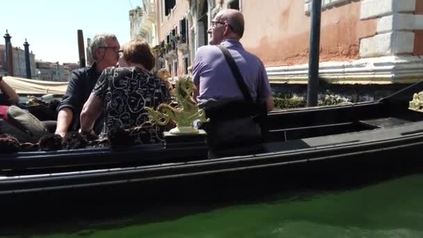 Гондоли Їздити Каналах Венеція Італія — стокове відео