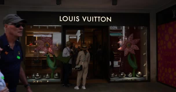 Boutiques Louis Vuitton Cerca Piazza San Marco Plaza San Marcos — Vídeos de Stock