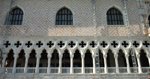 Widok Pałac Dożów Placu Świętego Marka Wenecja Północne Włochy Balkon — Wideo stockowe
